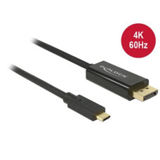 BLACKBIRD K&aacute;bel USB Type-C male to Displayport male (DP ALT MODE) 4k 60Hz 2m, Fekete BH1317