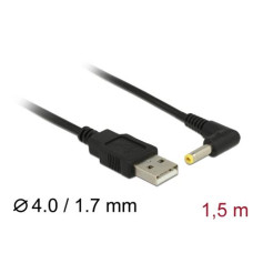DeLock Power Cable USB > DC 4.0 x1.7 mm male 90&deg; 1.5m 85544