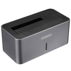 Everest HDD Dokkoló - HD3-530 (2,5"/3,5" HDD USB-A 3.0, Max.: 8TB, szürke) VEZRAMHD3530
