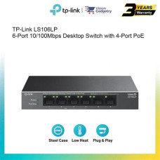 TP-Link LS106LP 6-Port 10/100Mbps Desktop Switch with 4-Port PoE LS106LP