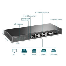 TP-Link TL-SG3428X-UPS JetStream 24-Port Gigabit L2+ Managed Switch with 4 10GE SFP+ Slots and UPS Power Supply TL-SG3428X-UPS
