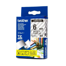 BROTHER TZ111 Lamin&aacute;lt P-touch szalag (6mm) Black on Clear